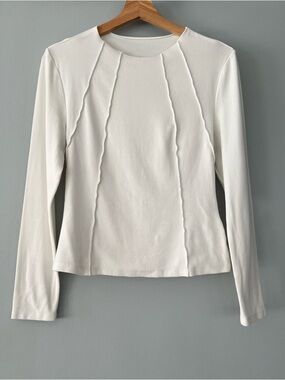 Kirundo Classic White Long-Sleeve Seam-Detail Tee